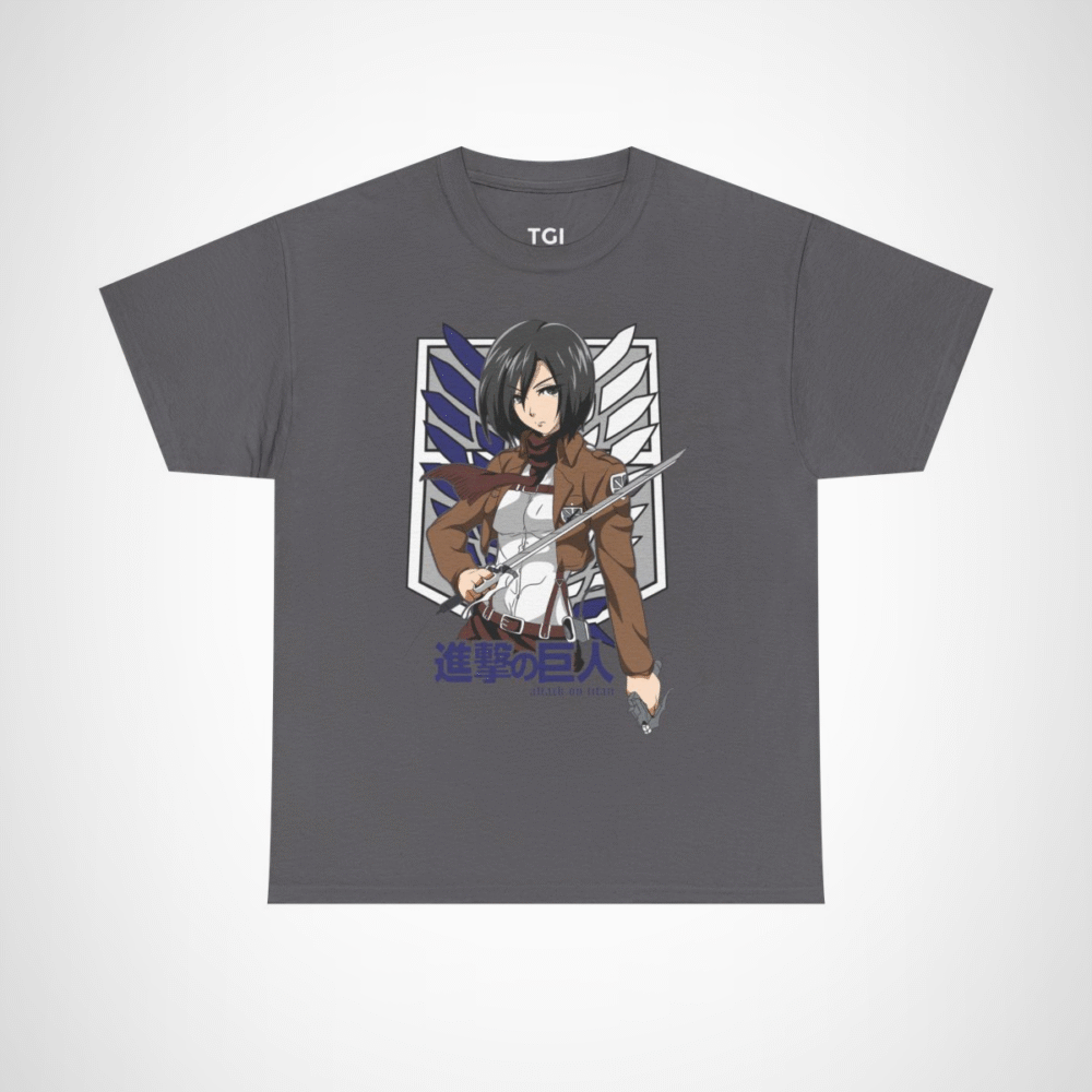 Fearless Fighter T-Shirt inspired by Attack on Titan Charcoal colour