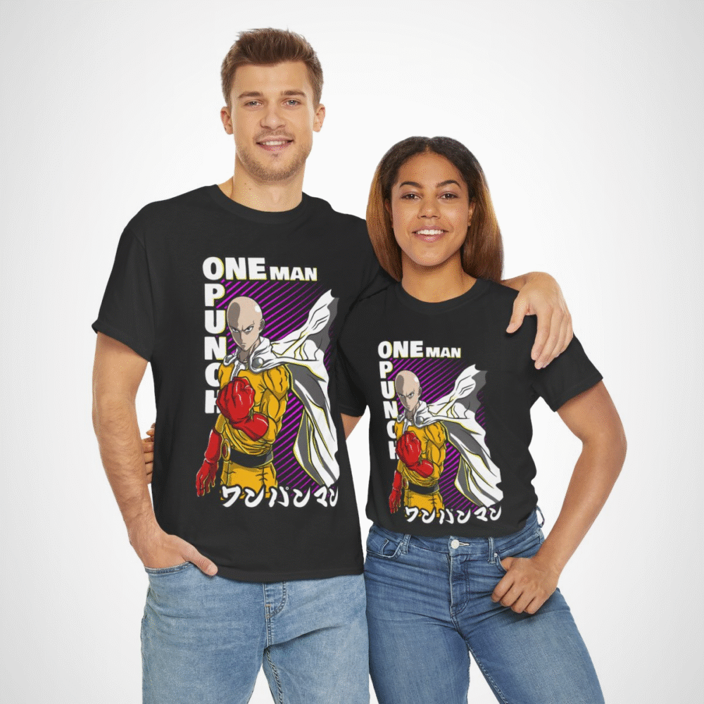 One Punch Man Saitama Epic Fight T-Shirt for anime fans