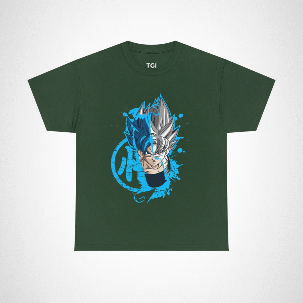 Ultra Instinct Fusion T-Shirt with Saiyan Showdown design Forest Green colour