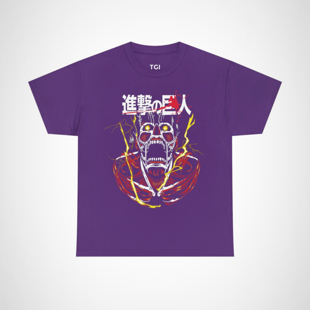Epic Titan Roar T-Shirt inspired by Attack on Titan Purple colour