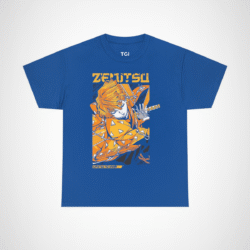 Vibrant Zenitsu Agatsuma T-Shirt featuring dynamic anime artwork Royal colour
