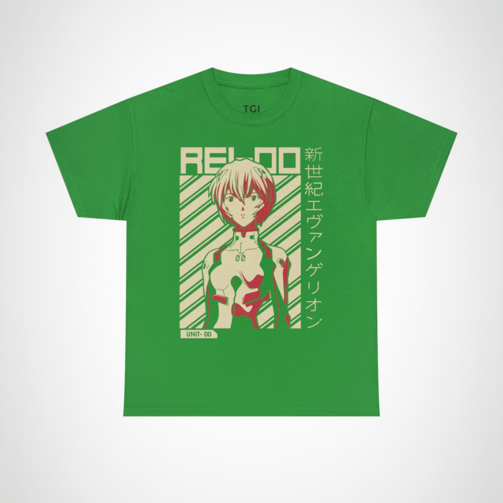 Reload with Unit-00 Character Tee for Anime Lovers Irish Green colour
