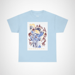SKELETOR graphic t-shirt showcasing an intense villain design Light Blue colour