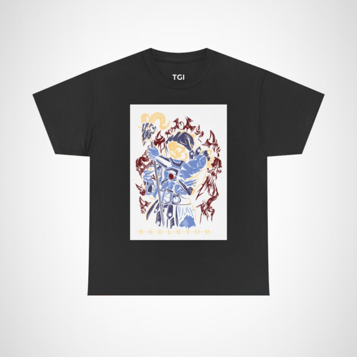 SKELETOR graphic t-shirt showcasing an intense villain design Black colour