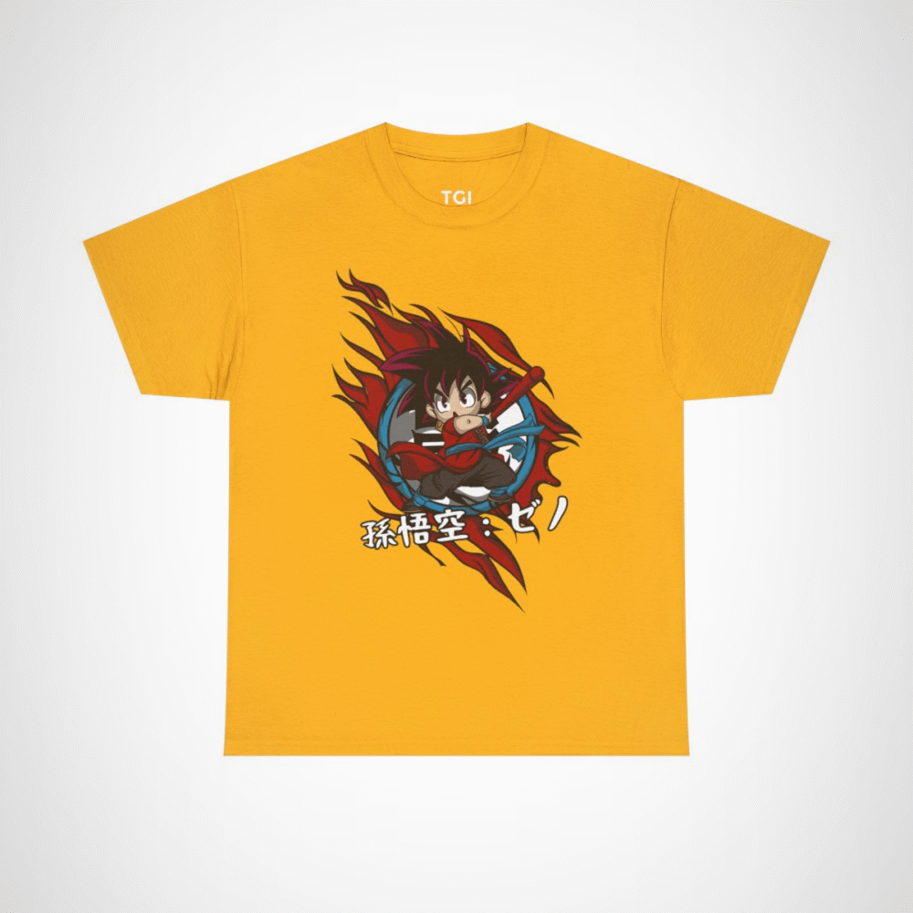 Chibi Warrior T-Shirt with vibrant design for anime enthusiasts Gold colour