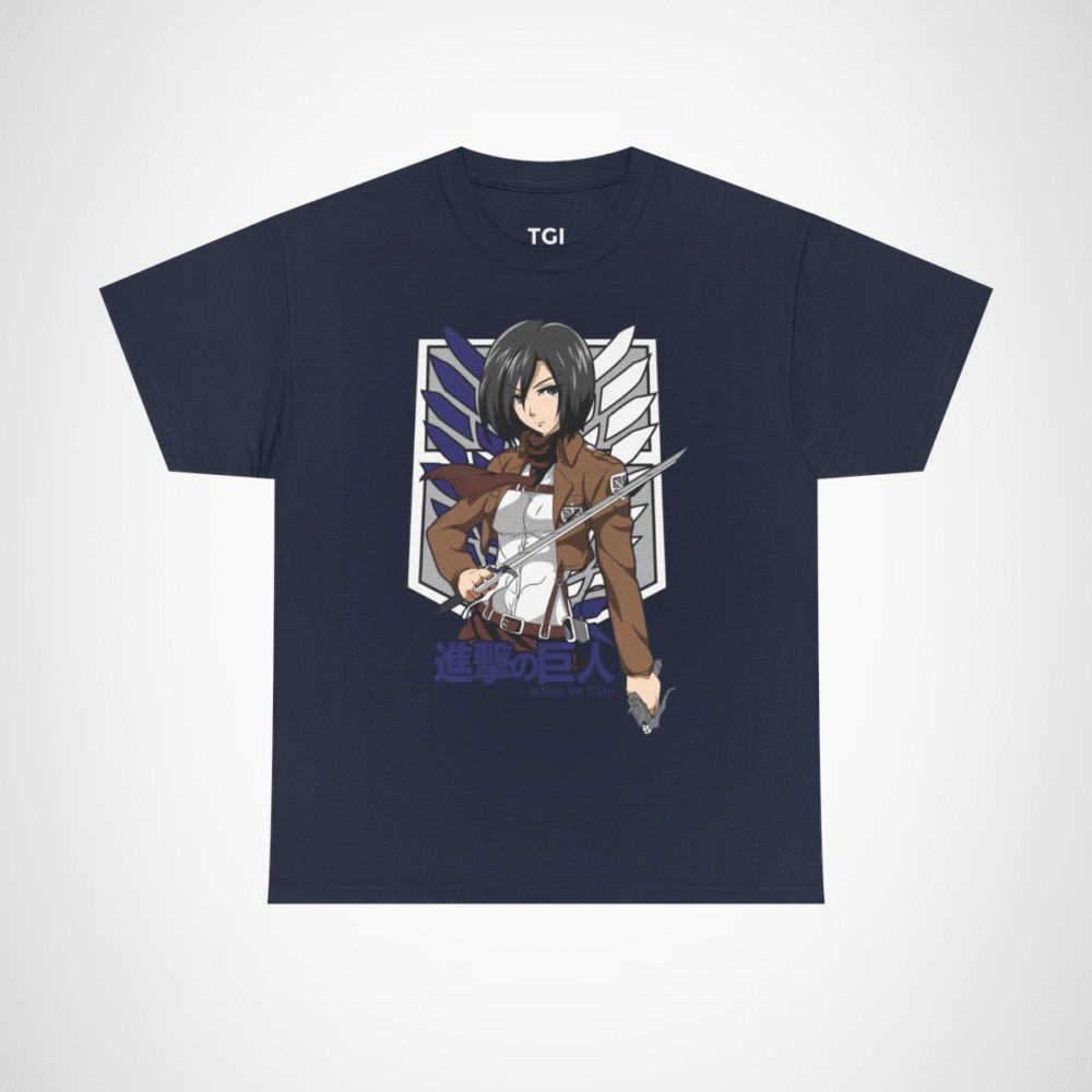 Fearless Fighter T-Shirt inspired by Attack on Titan Navy colour