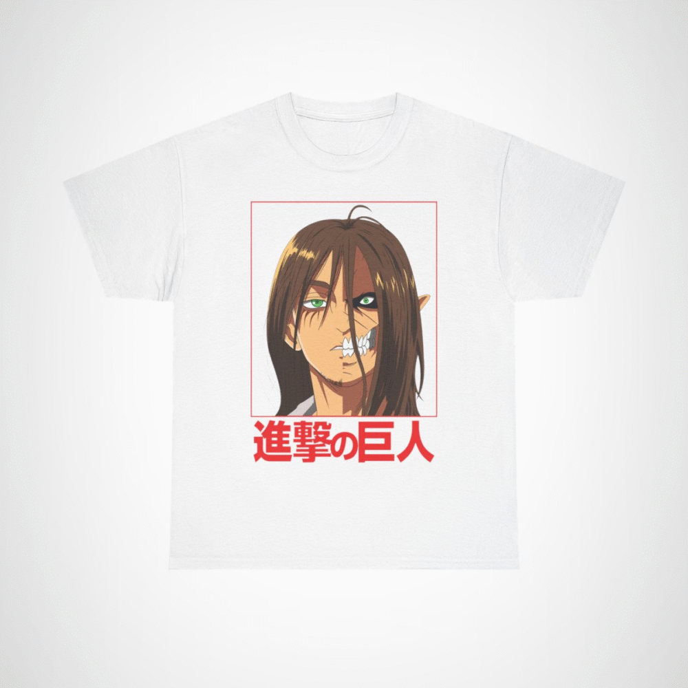 Fierce Titan Transformation Graphic Tee showcasing powerful anime character White colour
