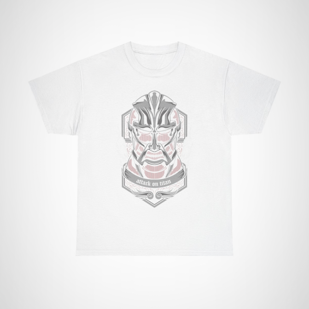 Fierce Titan Graphic Tee showcasing a bold titan design for anime enthusiasts White colour