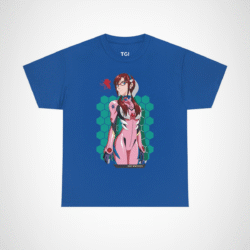 Mari Makinami Neon Genesis Evangelion inspired t-shirt design Royal colour