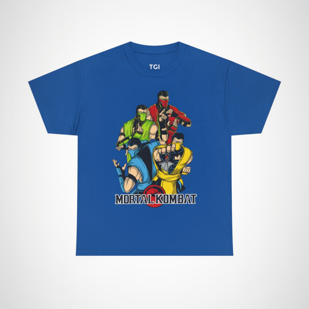 Epic Mortal Kombat Ninja Showdown T-Shirt featuring vibrant ninja design Royal colour