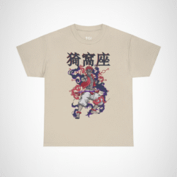 Mystical Warrior Graphic Tee with vibrant colors and intricate design Sand colour