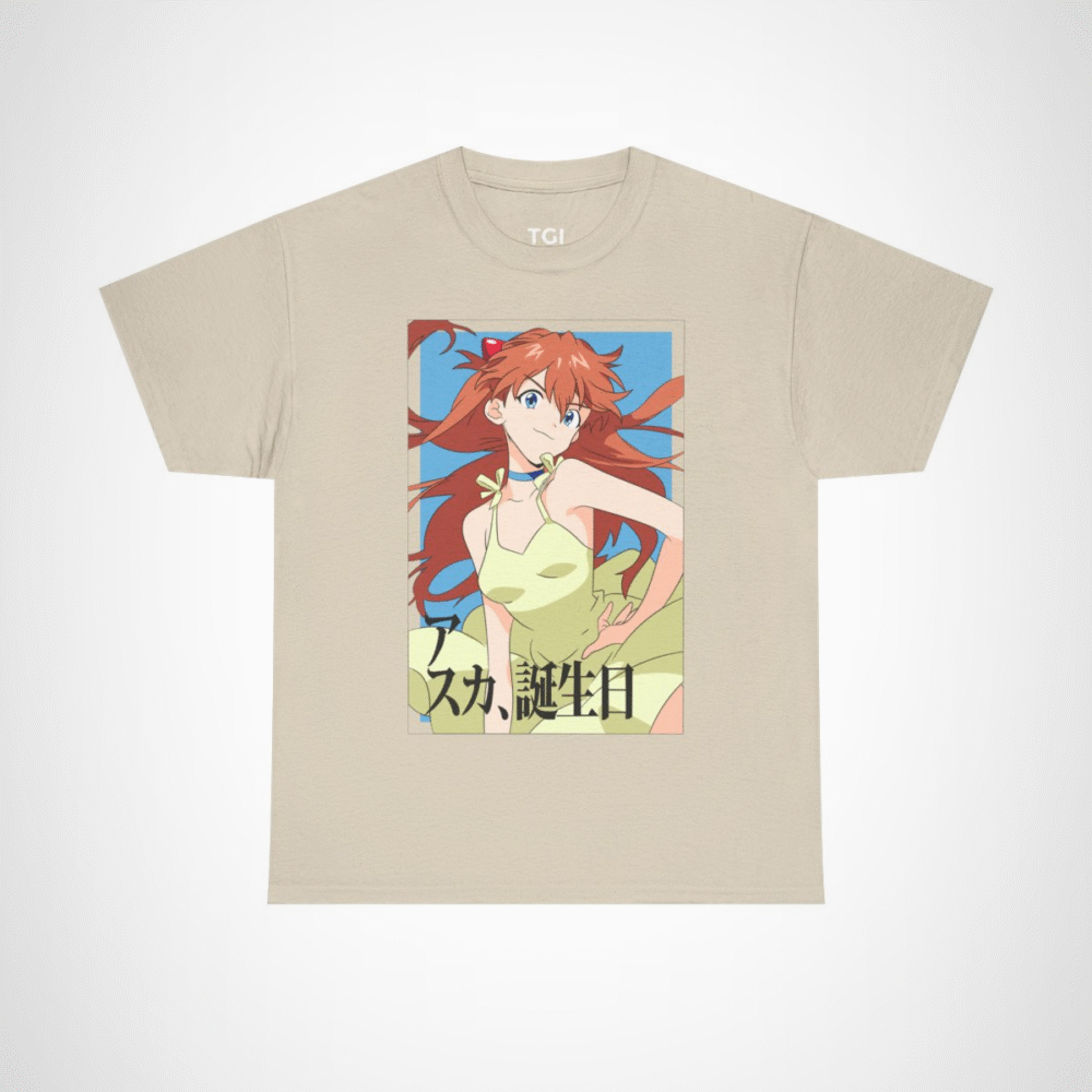 Asuka Birthday Anime T-Shirt for anime lovers Sand colour