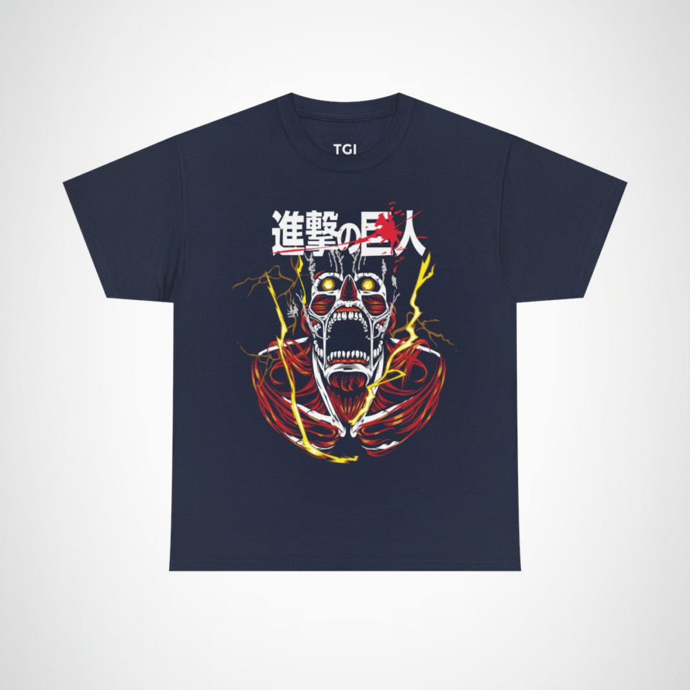 Epic Titan Roar T-Shirt inspired by Attack on Titan Navy colour