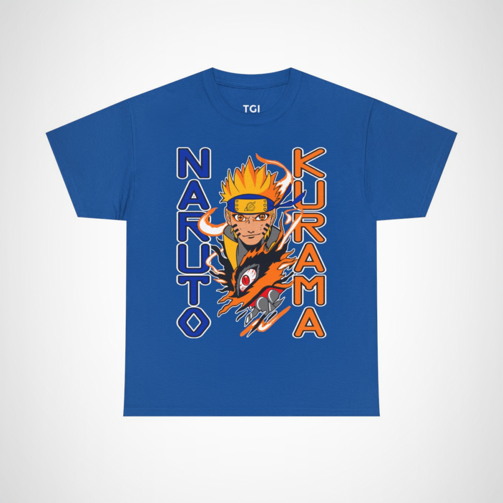 Epic Naruto Kurama graphic tee featuring Naruto Uzumaki and Kurama Royal colour