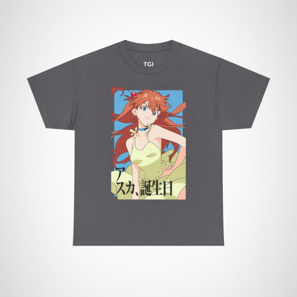 Asuka Birthday Anime T-Shirt for anime lovers Charcoal colour