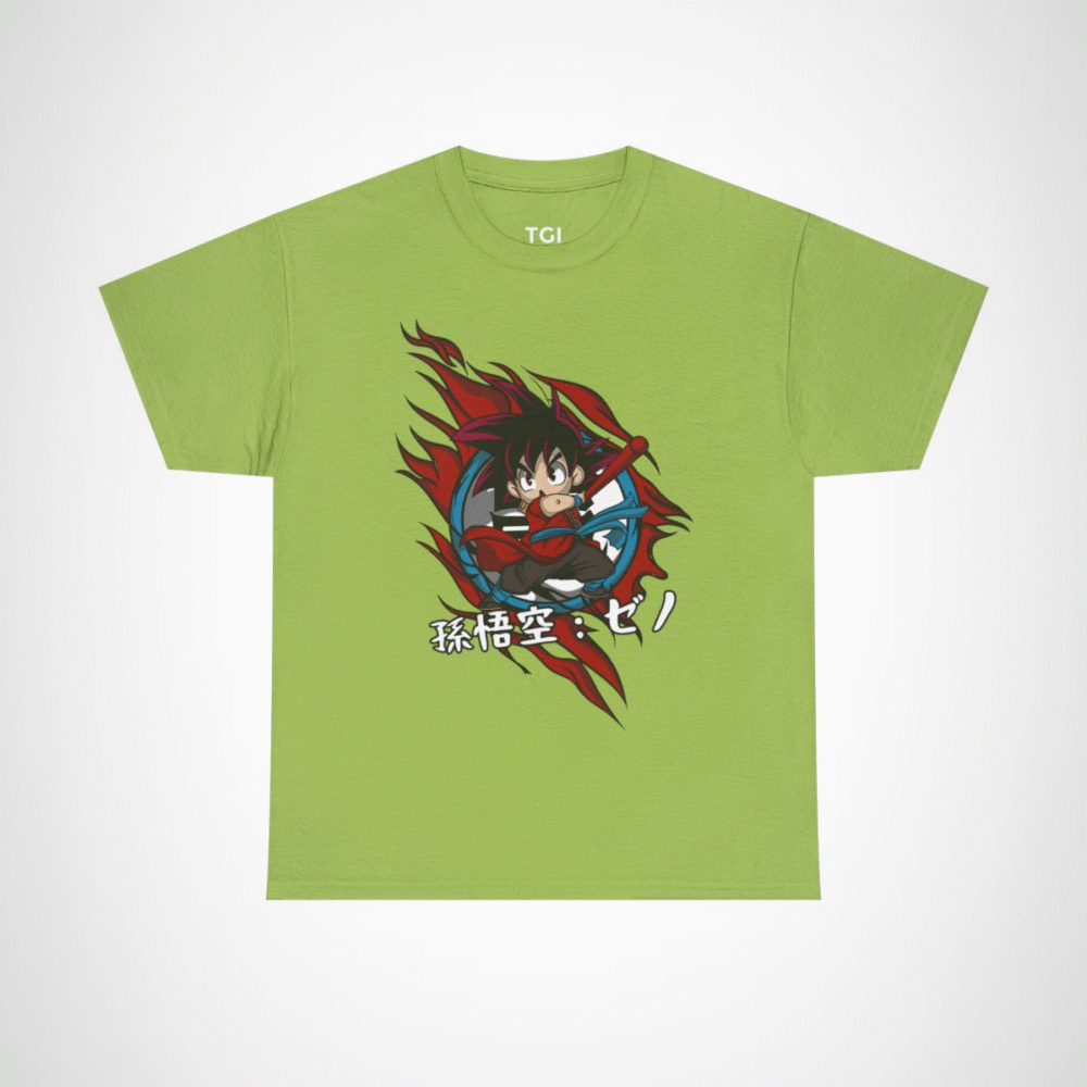 Chibi Warrior T-Shirt with vibrant design for anime enthusiasts Kiwi colour