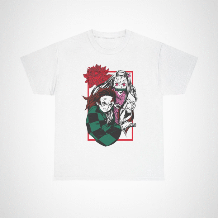 Demon Slayer T-shirt with Tanjiro and Nezuko design White colour