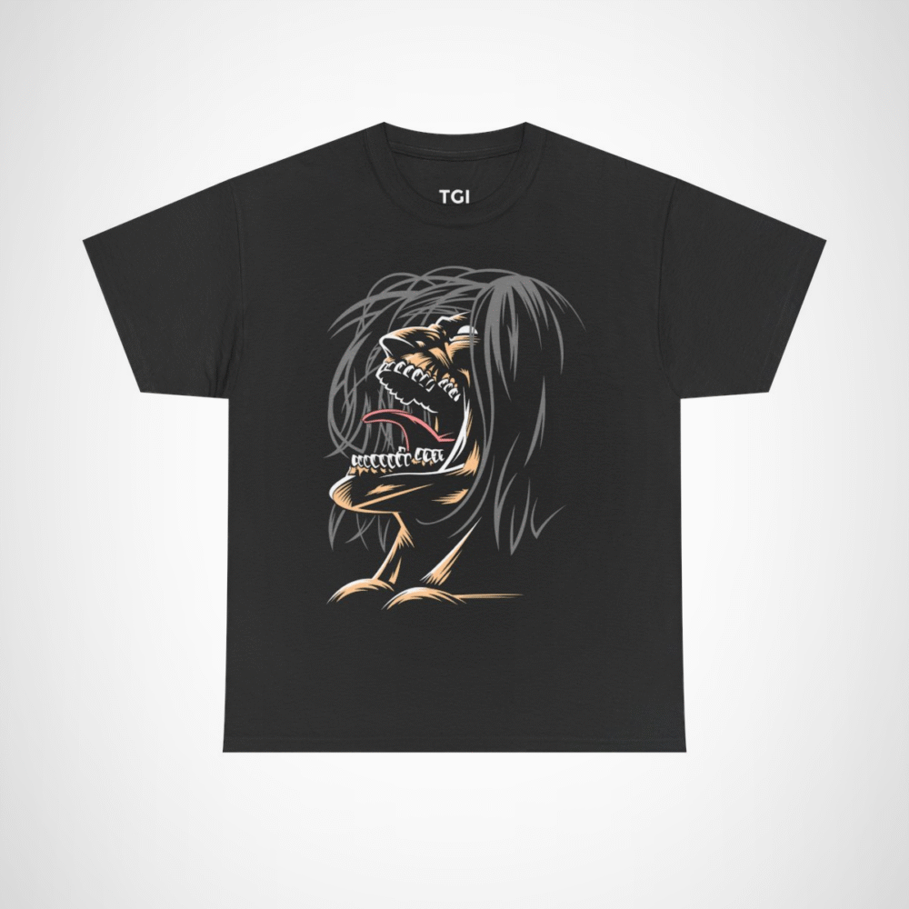 Fierce Grinning Creature T-Shirt with unique graphic design Black colour