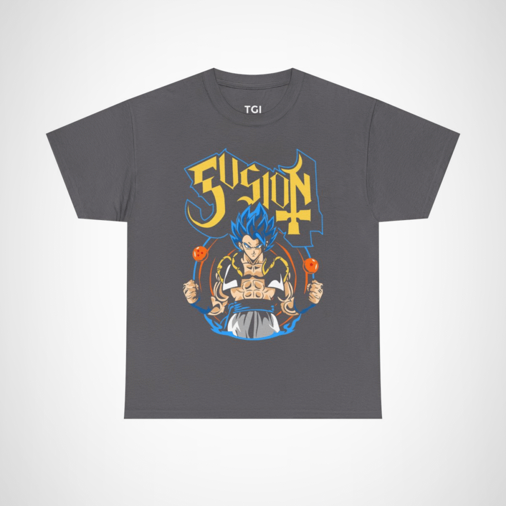 Epic Fusion T-Shirt featuring a stylish anime design for fans Charcoal colour