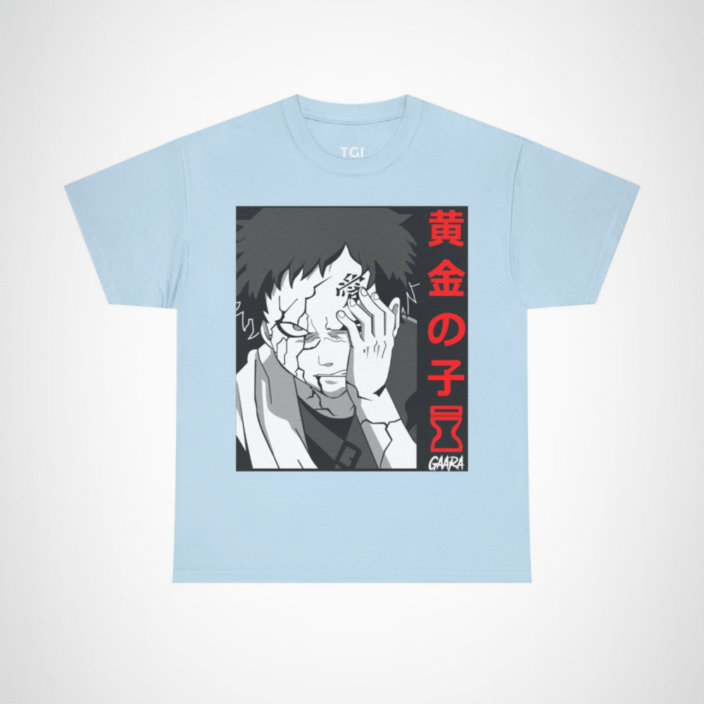 Gaara Aesthetic Manga Tee featuring unique anime art Light Blue colour