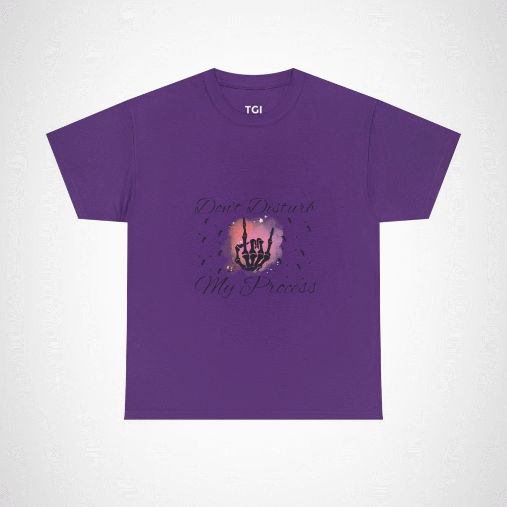 Radiant Skeleton Hand T-Shirt design on pastel background Purple colour