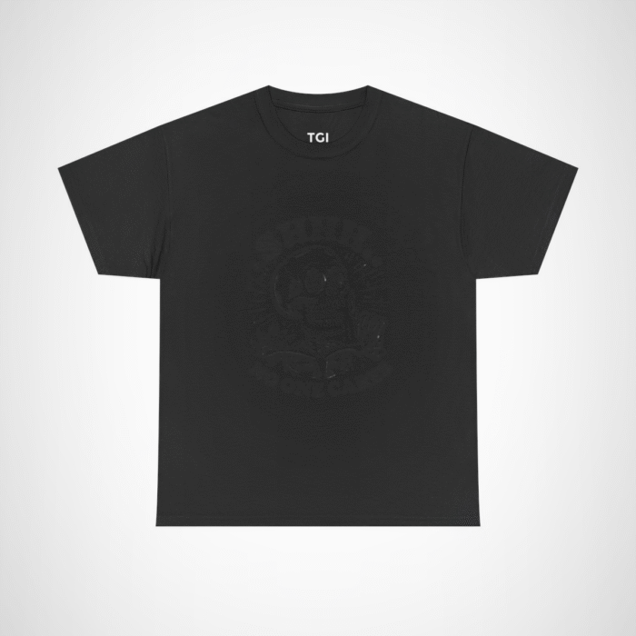 Shhh... No One Cares Skeleton Graphic Tee showcasing its humorous design Black colour