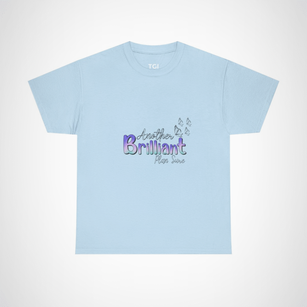 Brilliant Text T-Shirt with Shimmering Design Light Blue colour