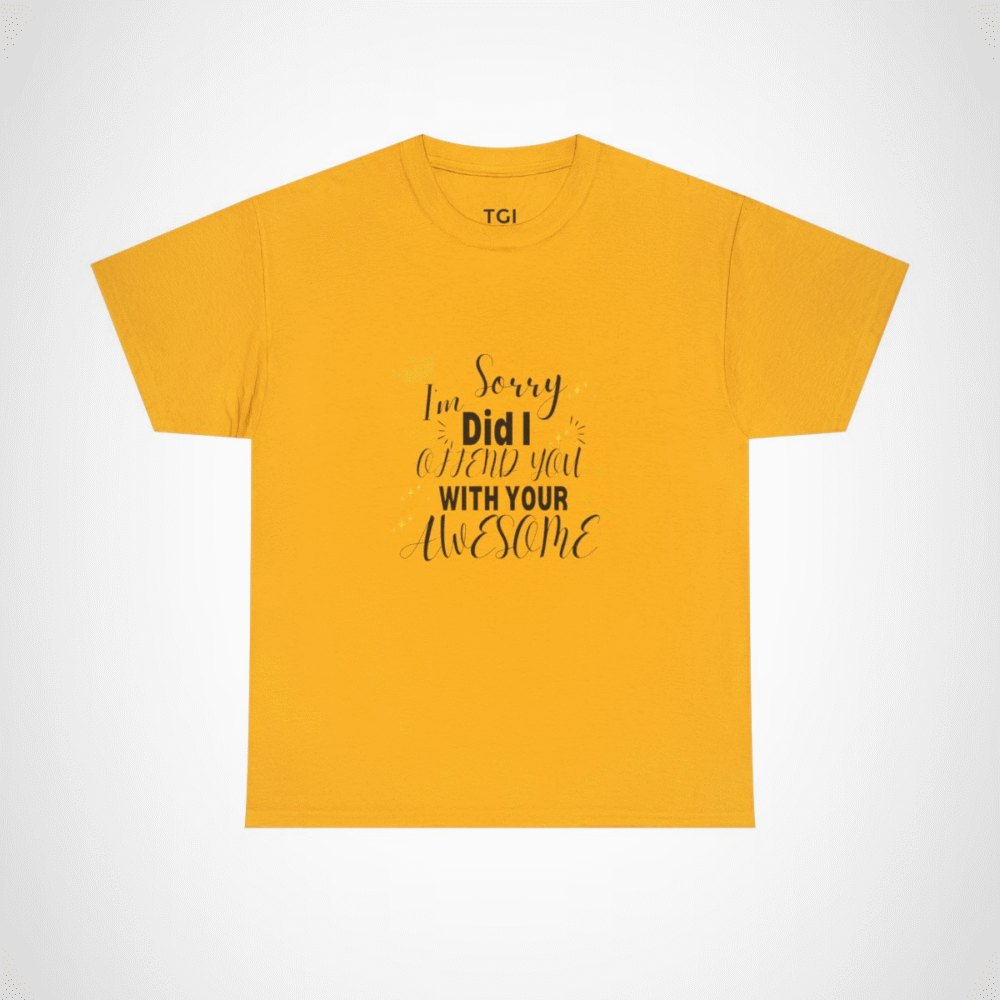 Crown graphic on Sorry, Offend You? Awesome T-shirt Gold colour