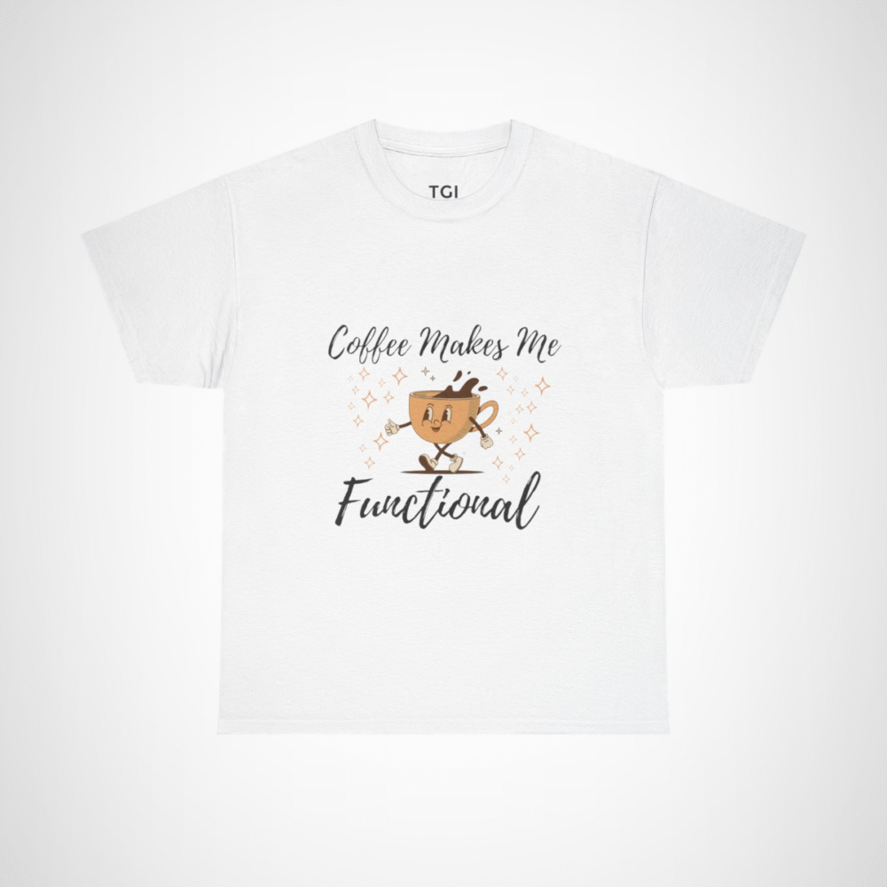 Cute running coffee cup t-shirt for coffee lovers White colour