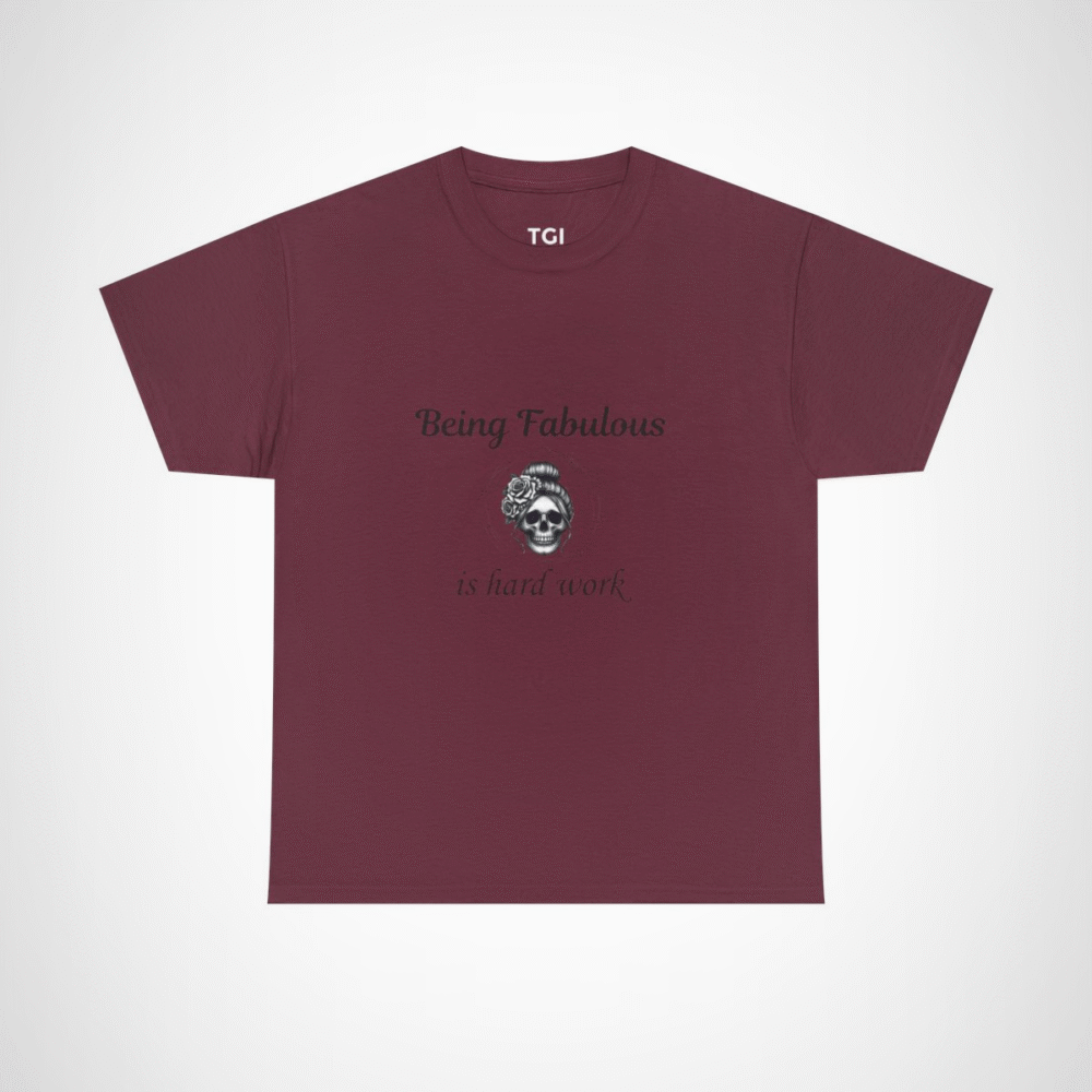 Gothic Skull and Roses Vintage T-Shirt with intricate design Maroon colour