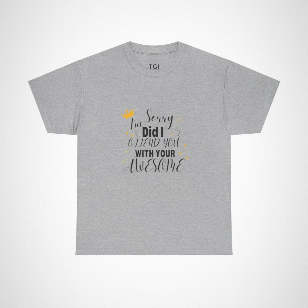 Crown graphic on Sorry, Offend You? Awesome T-shirt Sport Grey colour