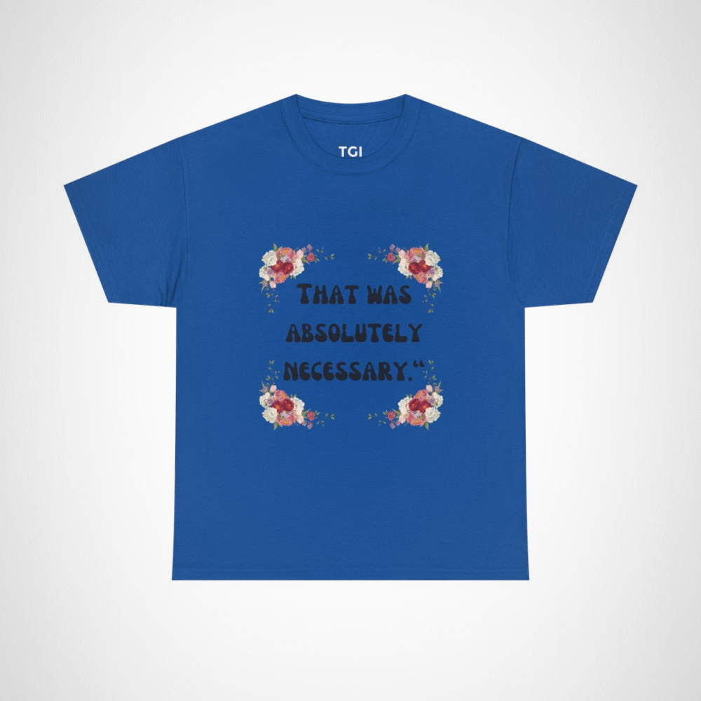 Floral Elegance T-Shirt showcasing vibrant blooms for spring fashion Royal colour