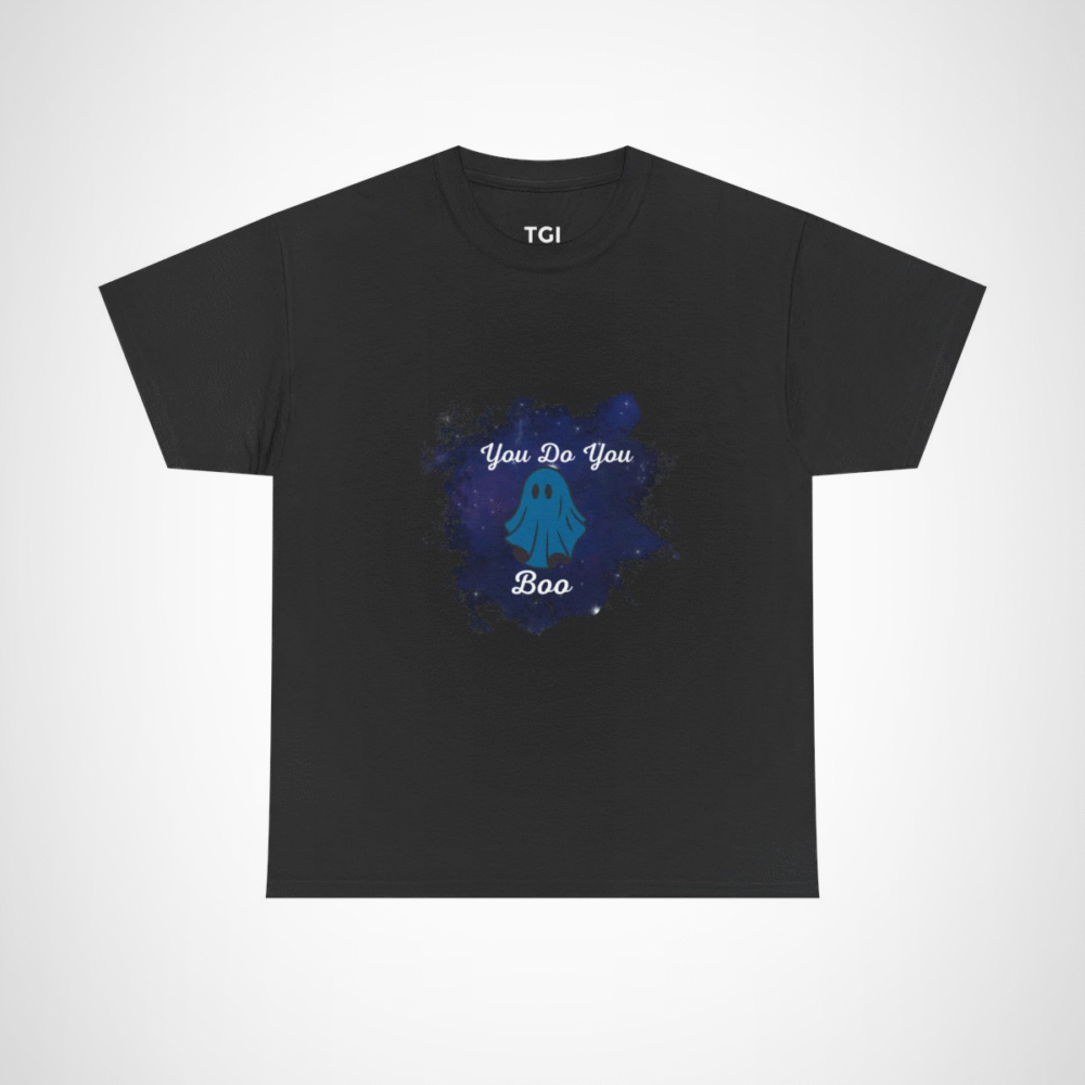 You Do You Boo ghost t-shirt with blue ghost design Black colour