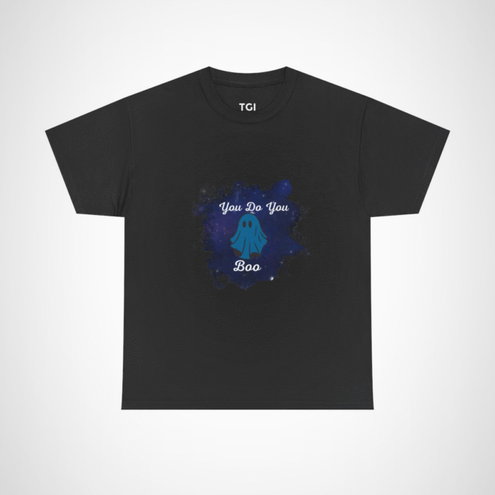 You Do You Boo ghost t-shirt with blue ghost design Black colour