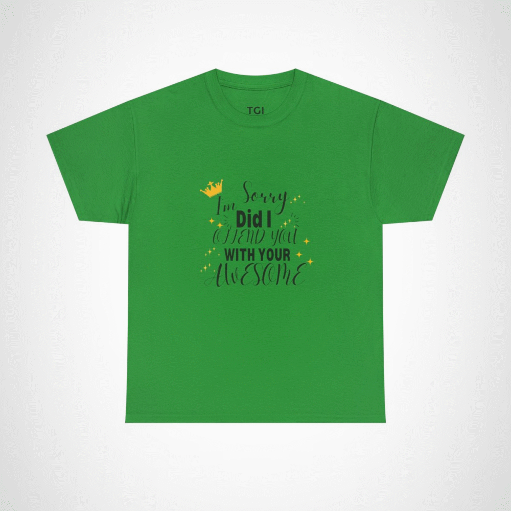 Crown graphic on Sorry, Offend You? Awesome T-shirt Irish Green colour
