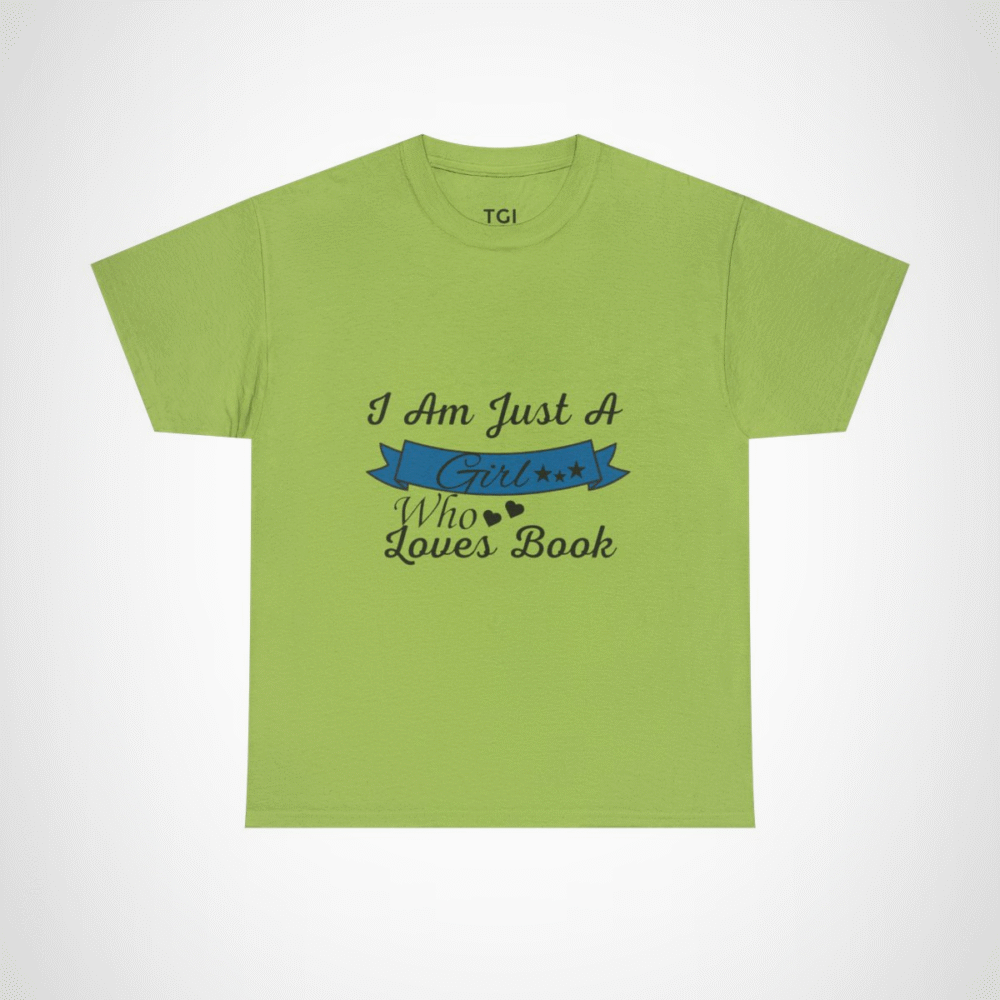 Chic 'Girl' banner t-shirt featuring blue script and star accents Kiwi colour