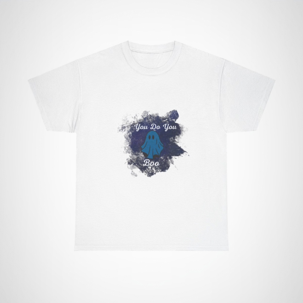 You Do You Boo ghost t-shirt with blue ghost design White colour