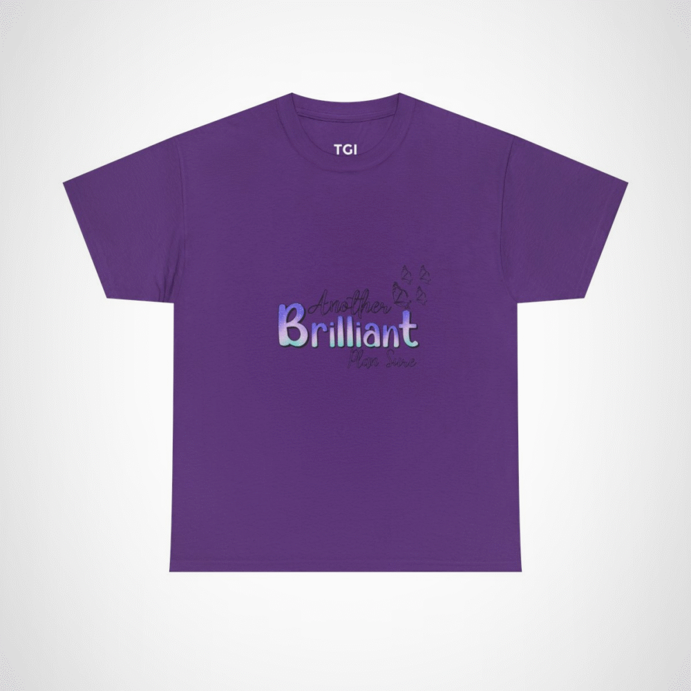 Brilliant Text T-Shirt with Shimmering Design Purple colour