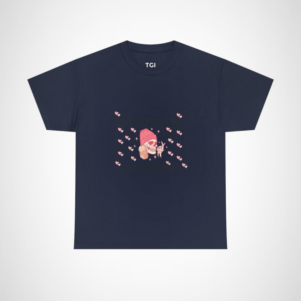 Edgy skull graphic tee with ice cream and beanie design Navy colour