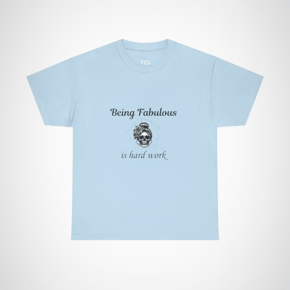 Gothic Skull and Roses Vintage T-Shirt with intricate design Light Blue colour