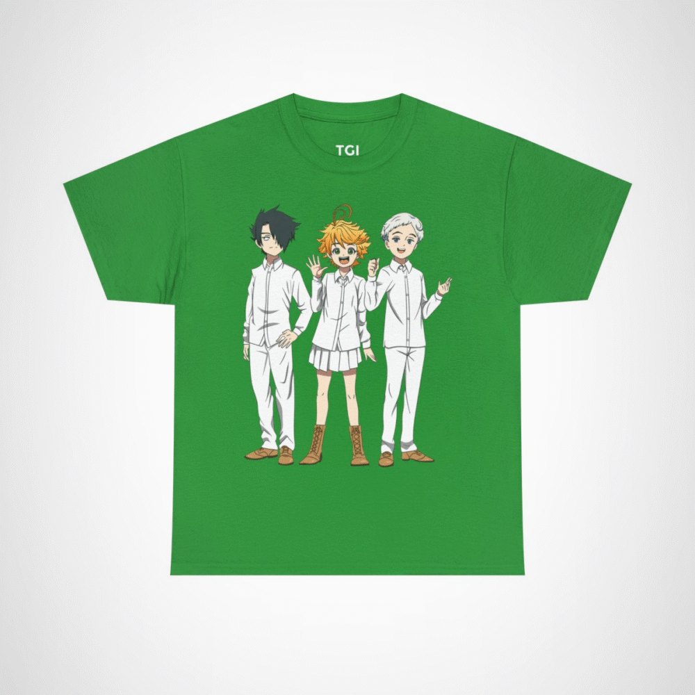 Cute Anime Trio T-Shirt designed for anime lovers Irish Green colour