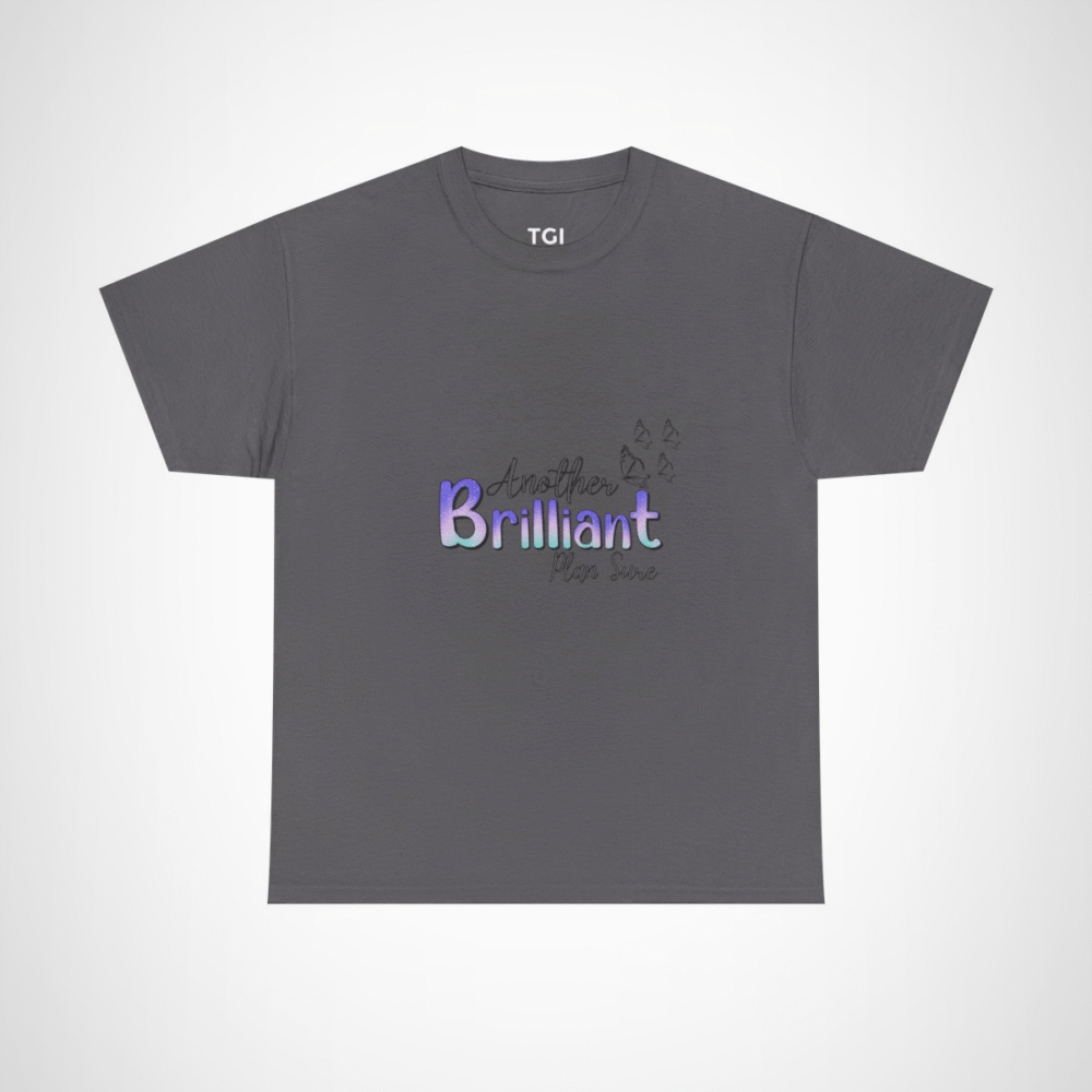 Brilliant Text T-Shirt with Shimmering Design Charcoal colour