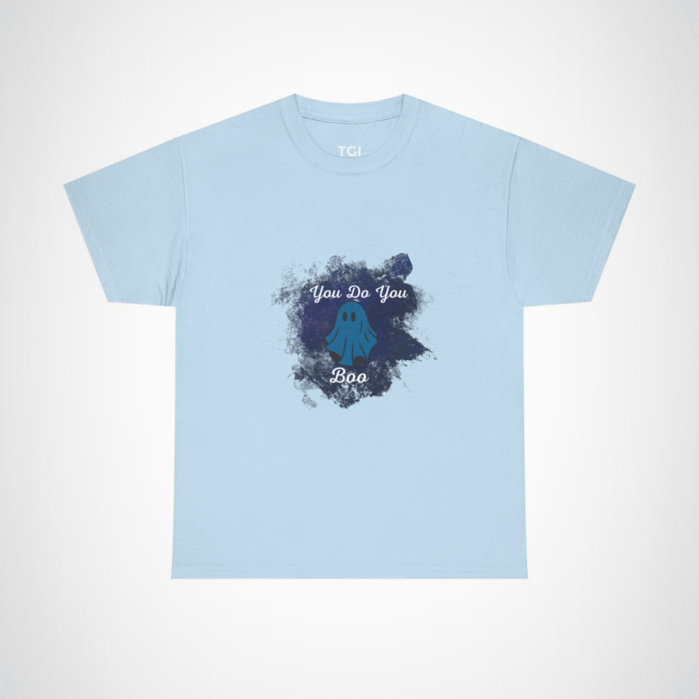 You Do You Boo ghost t-shirt with blue ghost design Light Blue colour