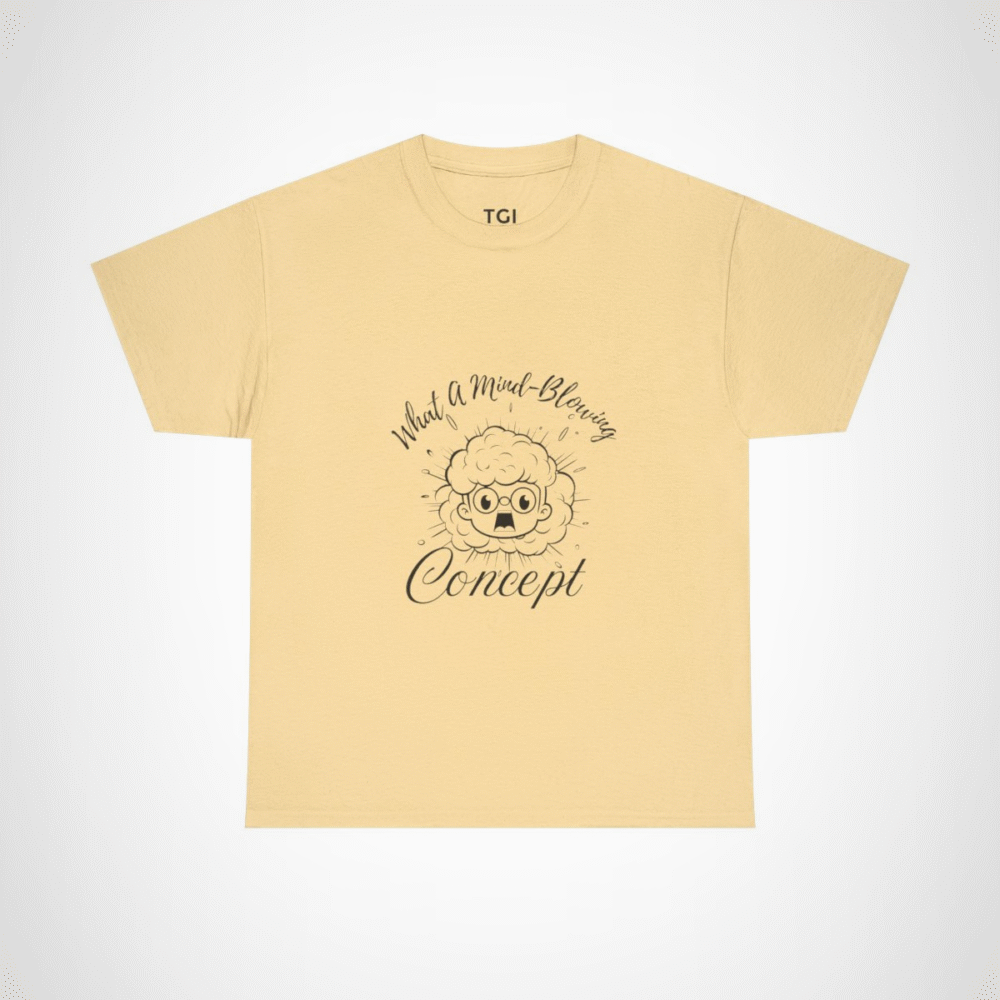 Explosive Genius Graphic Tee featuring a quirky character and vibrant design Yellow Haze colour