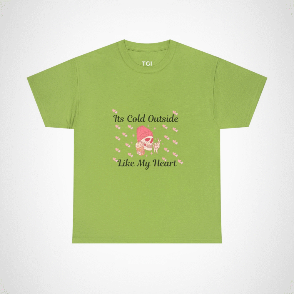 Edgy skull graphic tee with ice cream and beanie design Kiwi colour