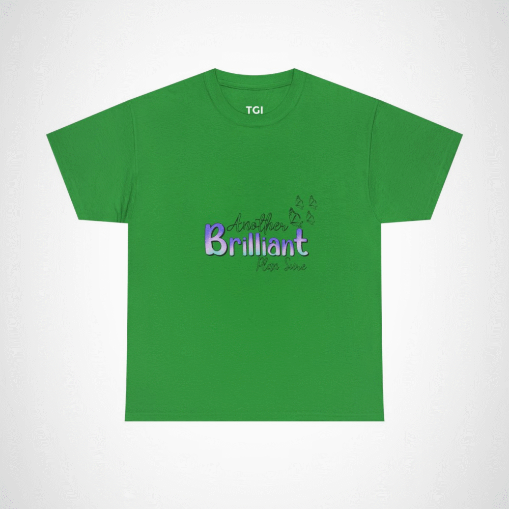 Brilliant Text T-Shirt with Shimmering Design Irish Green colour