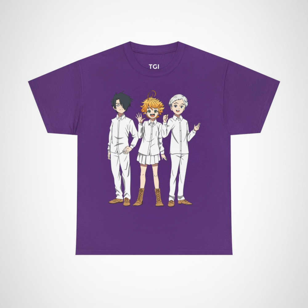 Cute Anime Trio T-Shirt designed for anime lovers Purple colour