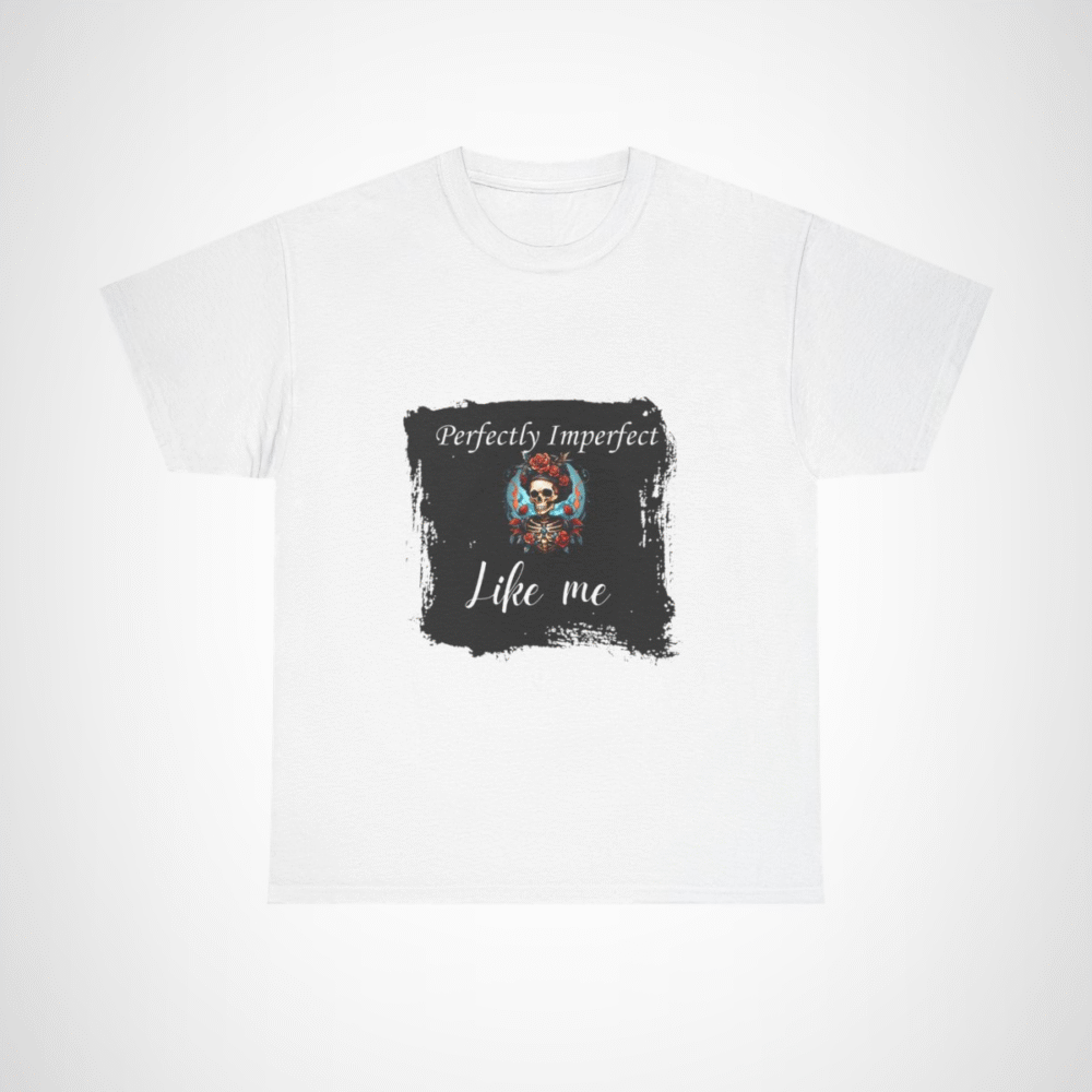 Perfectly Imperfect Skull T-Shirt featuring a skull adorned with roses White colour