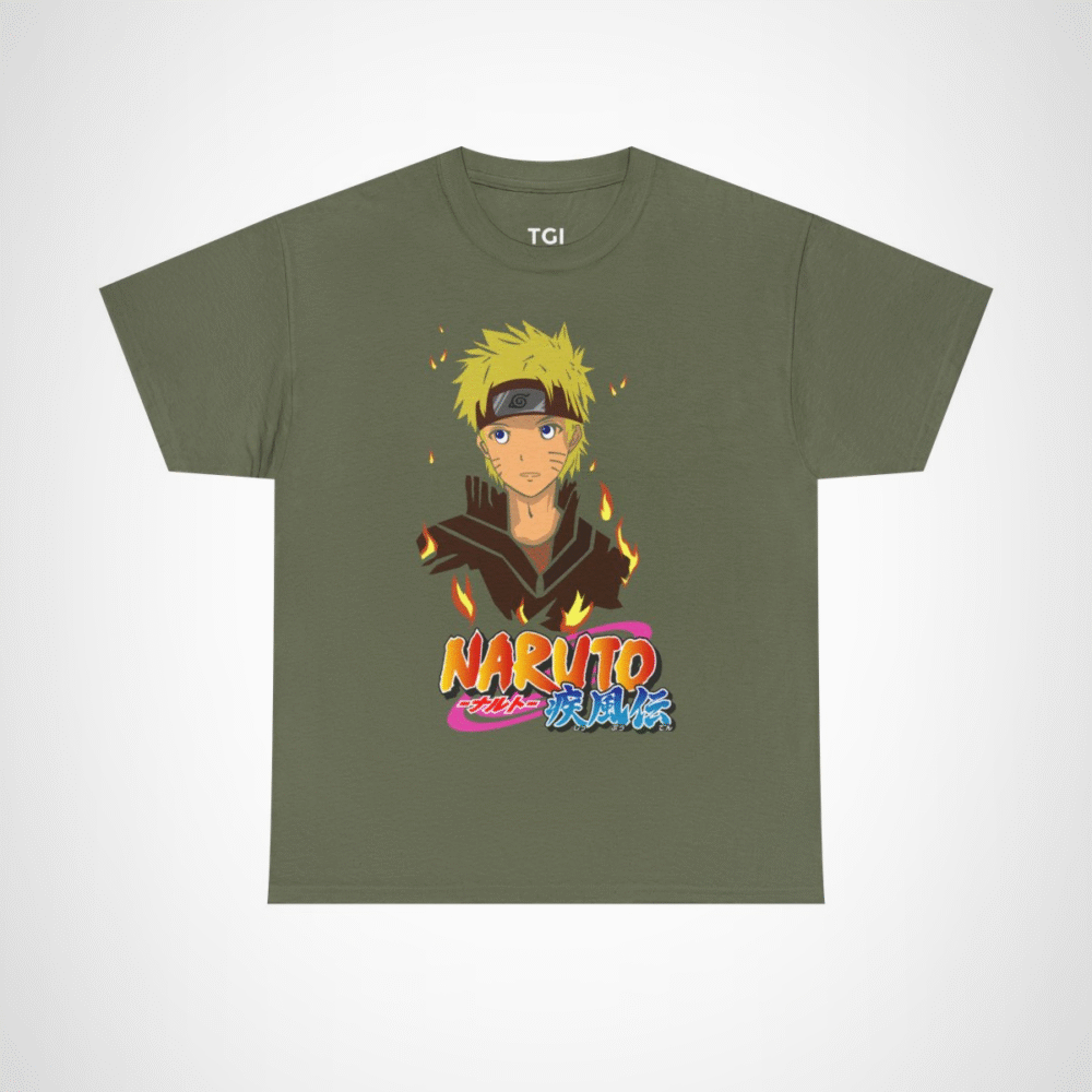Naruto Inspired Graphic T-Shirt for Anime Fans Military Green colour