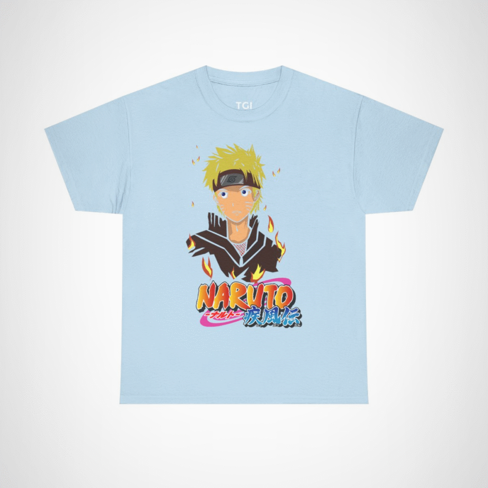 Naruto Inspired Graphic T-Shirt for Anime Fans Light Blue colour